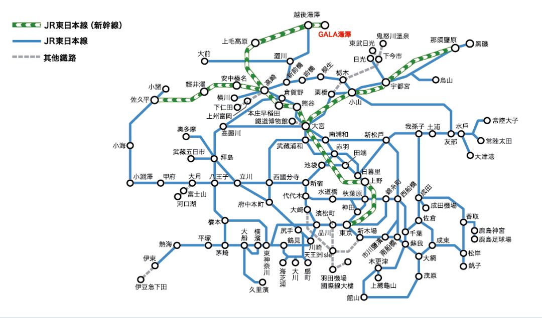 適用於覆蓋東京及其週邊「關東地區」一帶的優惠套票。可在3天裡不限次數乘坐區域內的新幹線、特快列車等普通車廂的指定座席。可以輕鬆到達富士山、伊豆、輕井澤、GALA湯澤等著名的觀光地。 (取自於JR官網。）