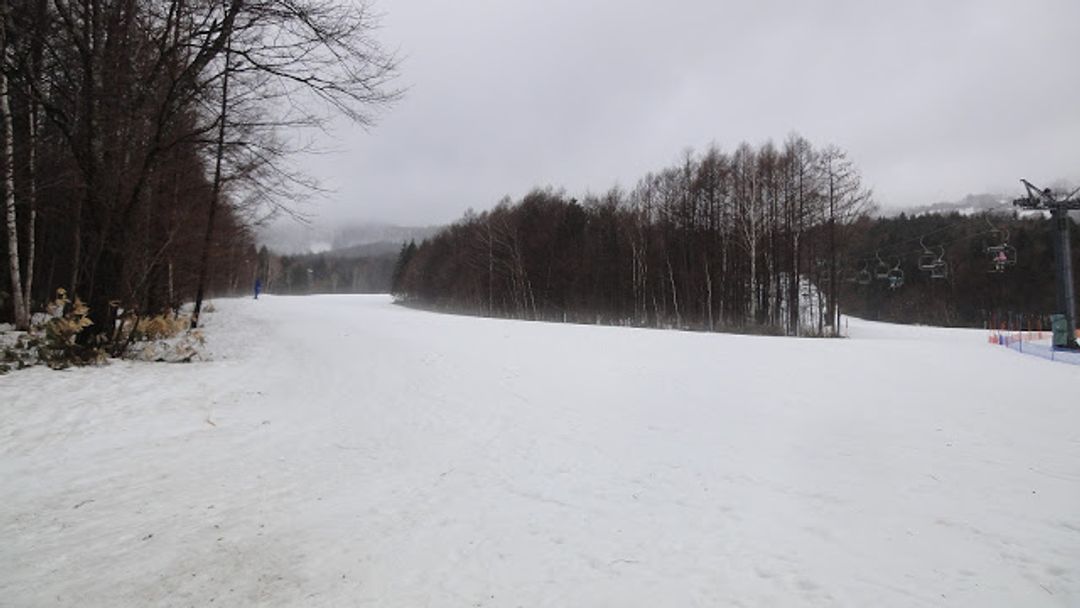 富良野滑雪場（Furano 富良野スキー場）／不知道是不是剛下雨，地面上還起了霧（美翻）