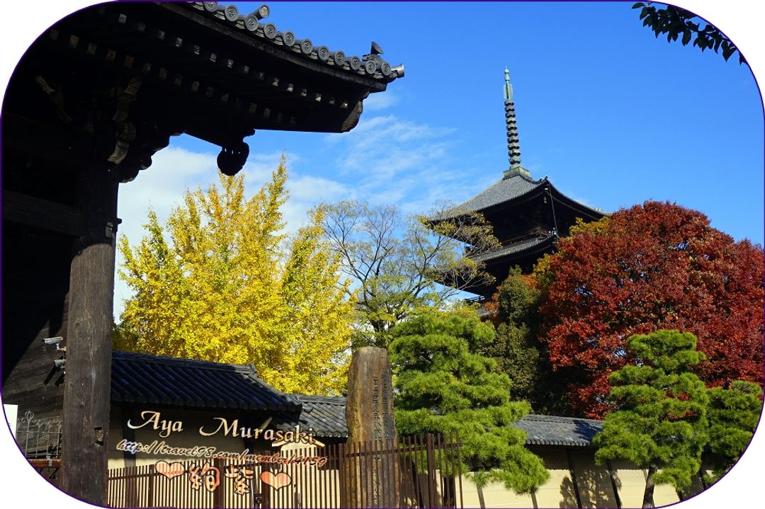 這天從近鐵東寺站過來，由南大門入境時就已經可以看到五重塔美景。