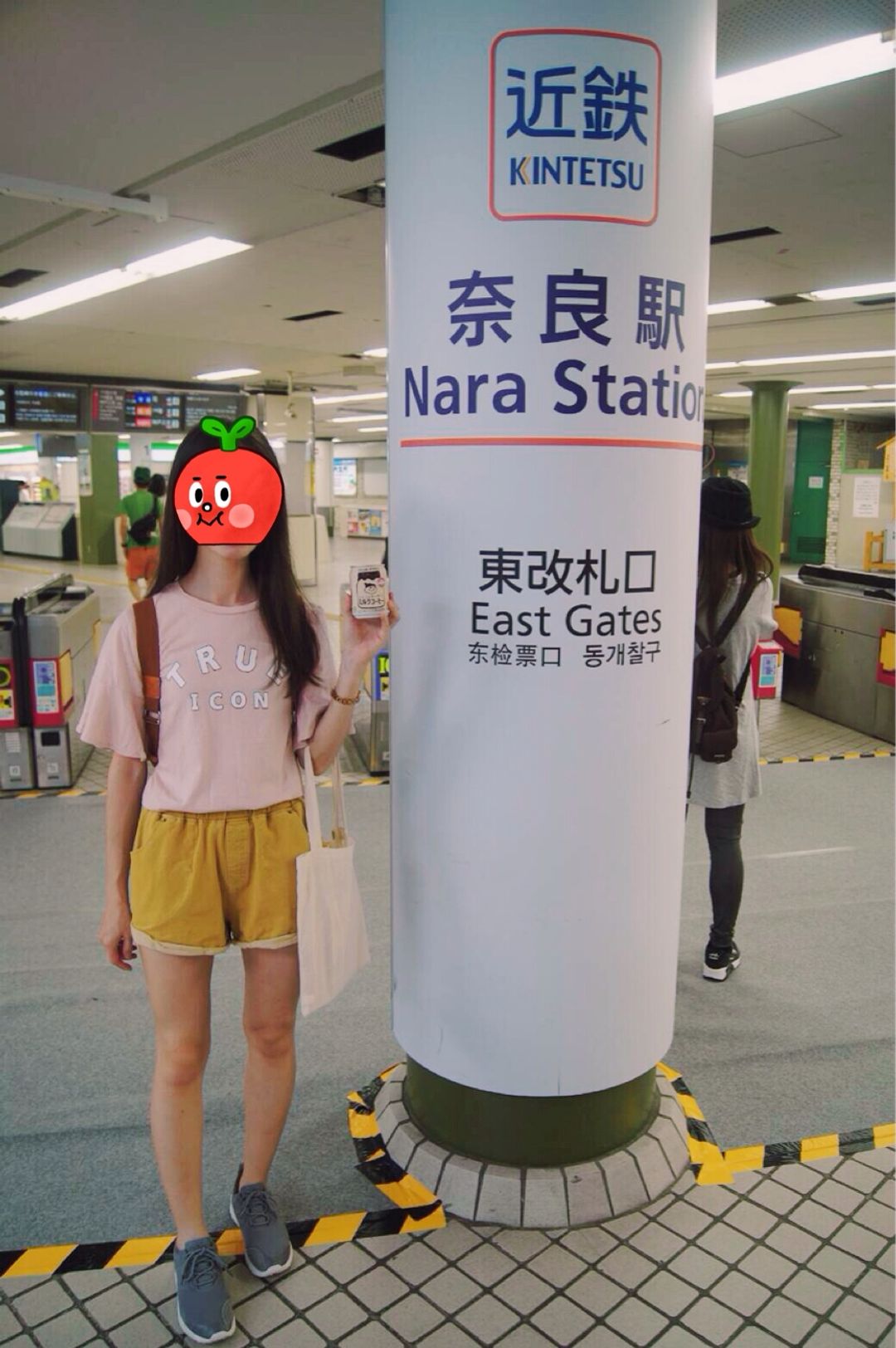 奈良車站有置物櫃可以寄放行李，一卡皮箱¥600
