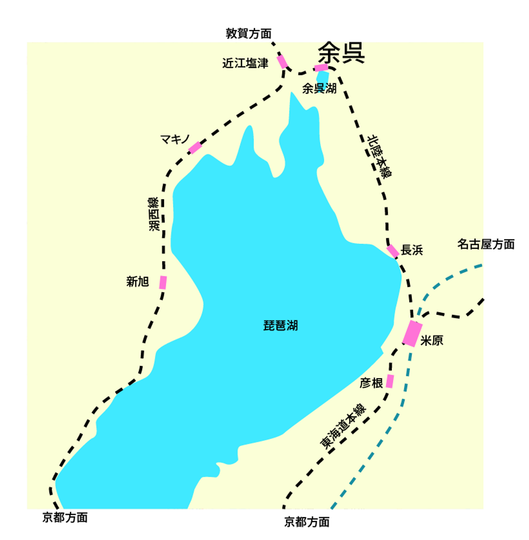 琵琶湖周邊有很多小車站有結合腳踏車微旅行